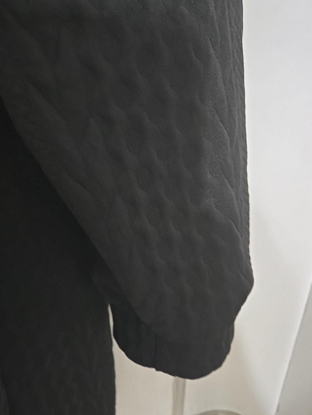 Black Hooded Knit-Look Full Zip Summer Hoody-Coat 2X - Picture 5 of 6